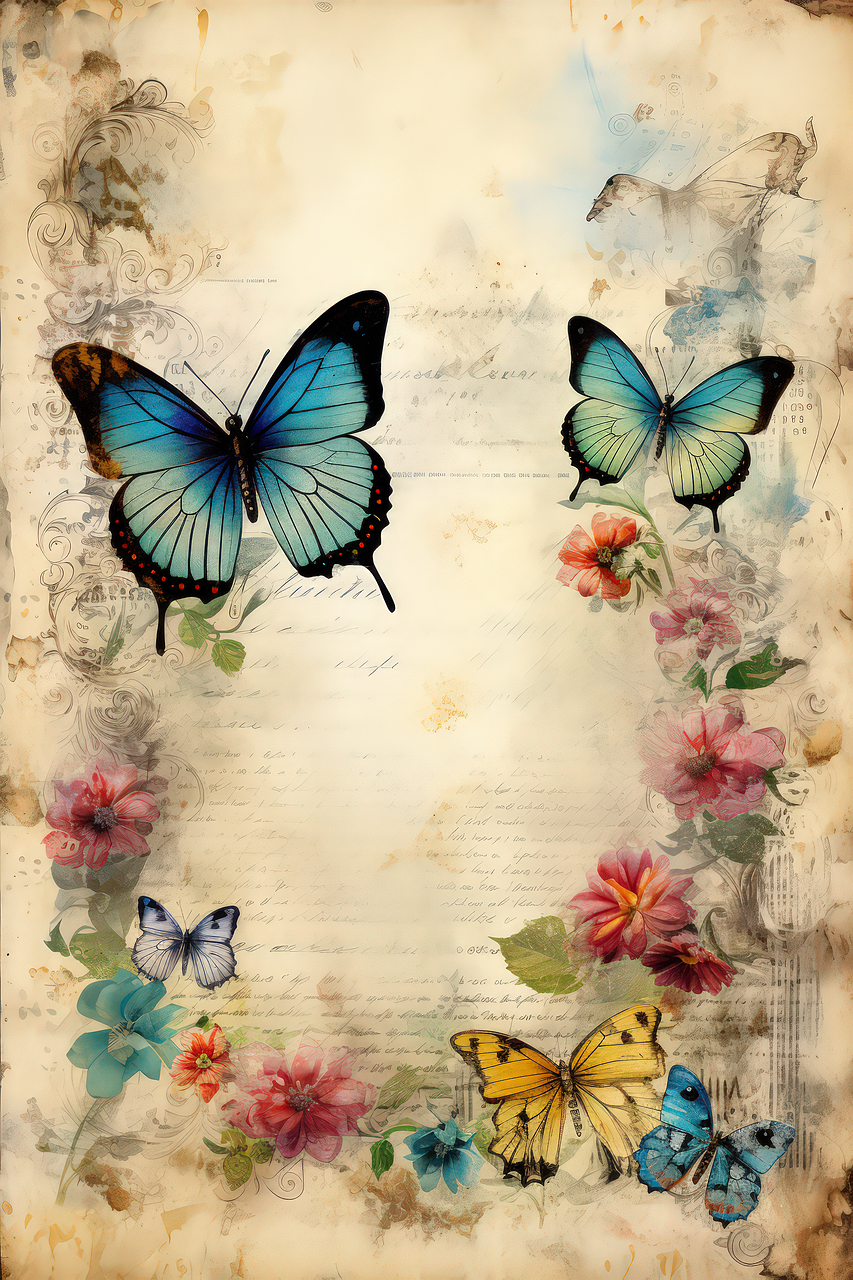 ai generated, butterflies, scrapbooking-8312550.jpg